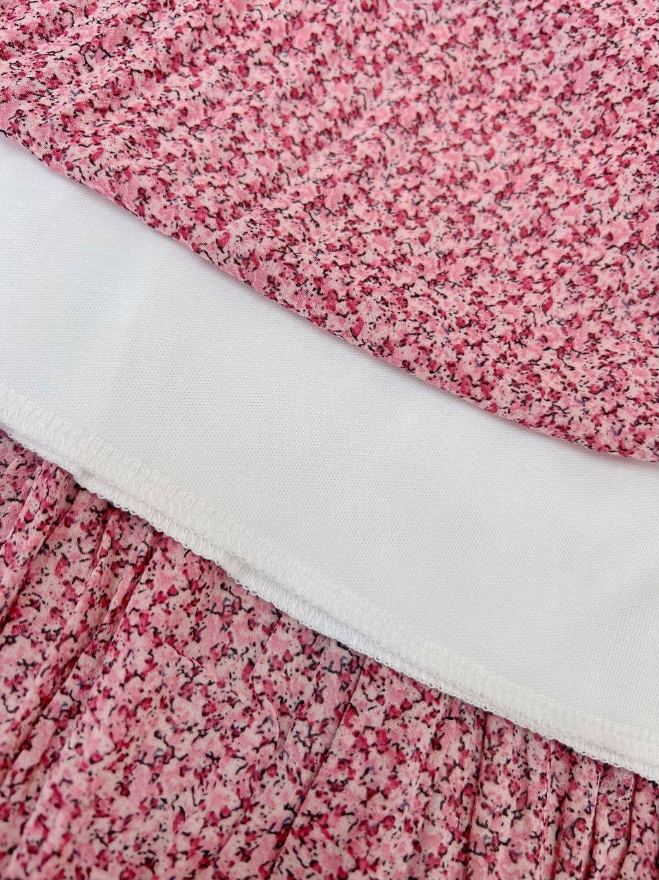 پیراهن حریر پلیسه گل ریز کد 3646