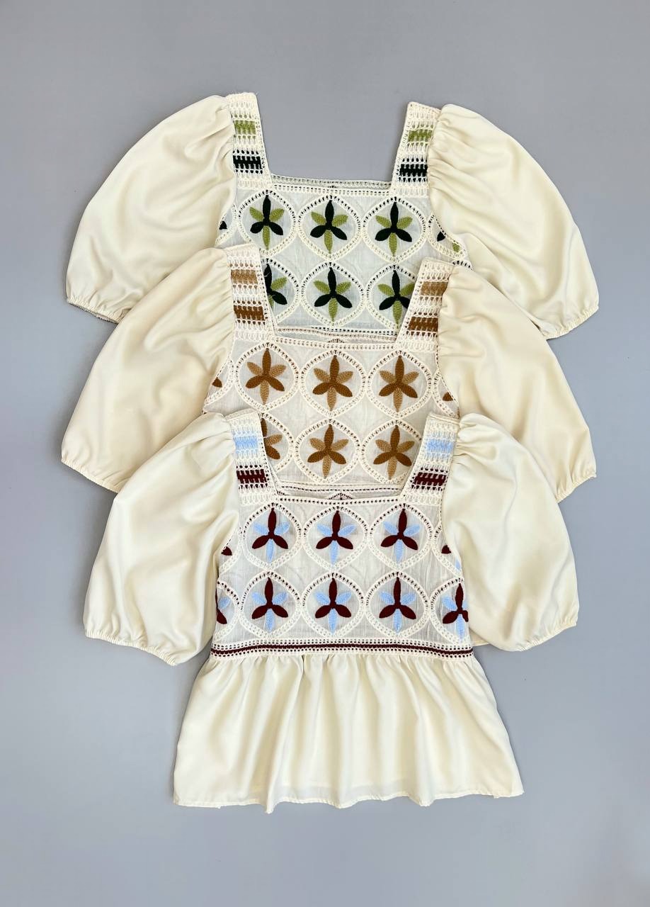 شومیز قلاب بافی آستین کوتاه مدل 3 کد 3649