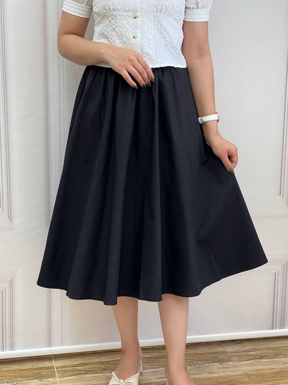 دامن کتان صابونی وارداتی کد 3651