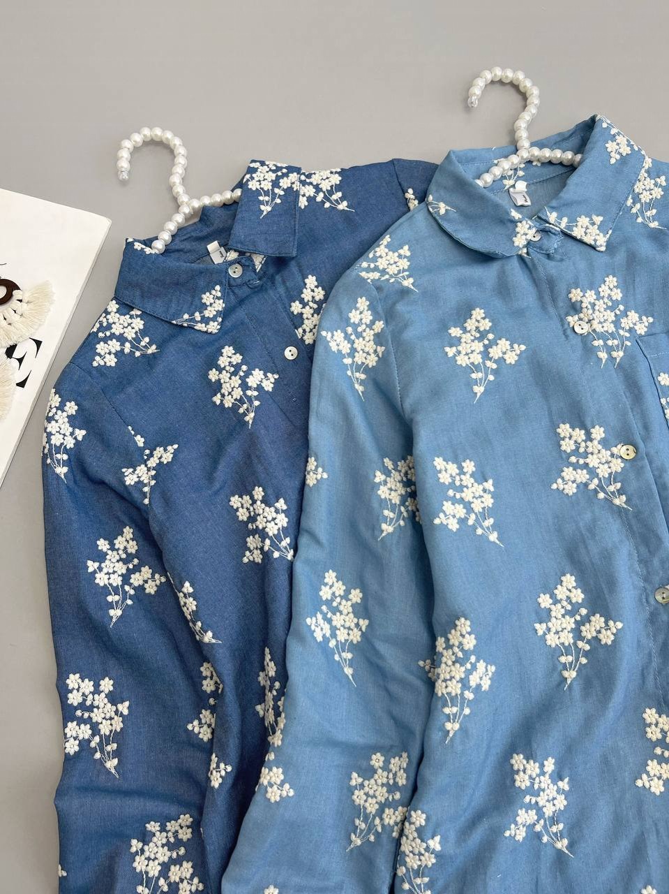 شومیز جین کاغذی شکوفه کد 3653