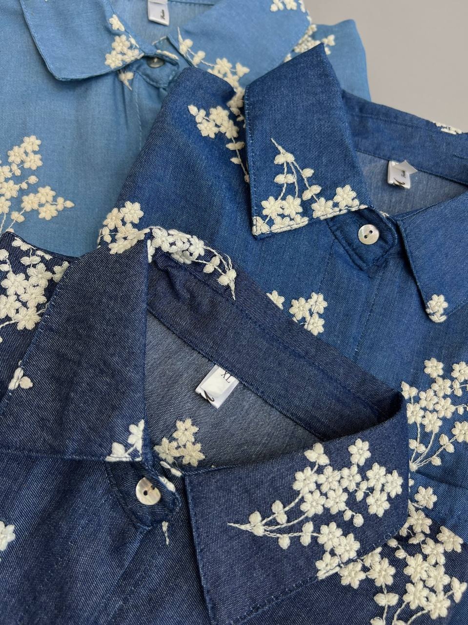 شومیز جین کاغذی شکوفه کد 3653