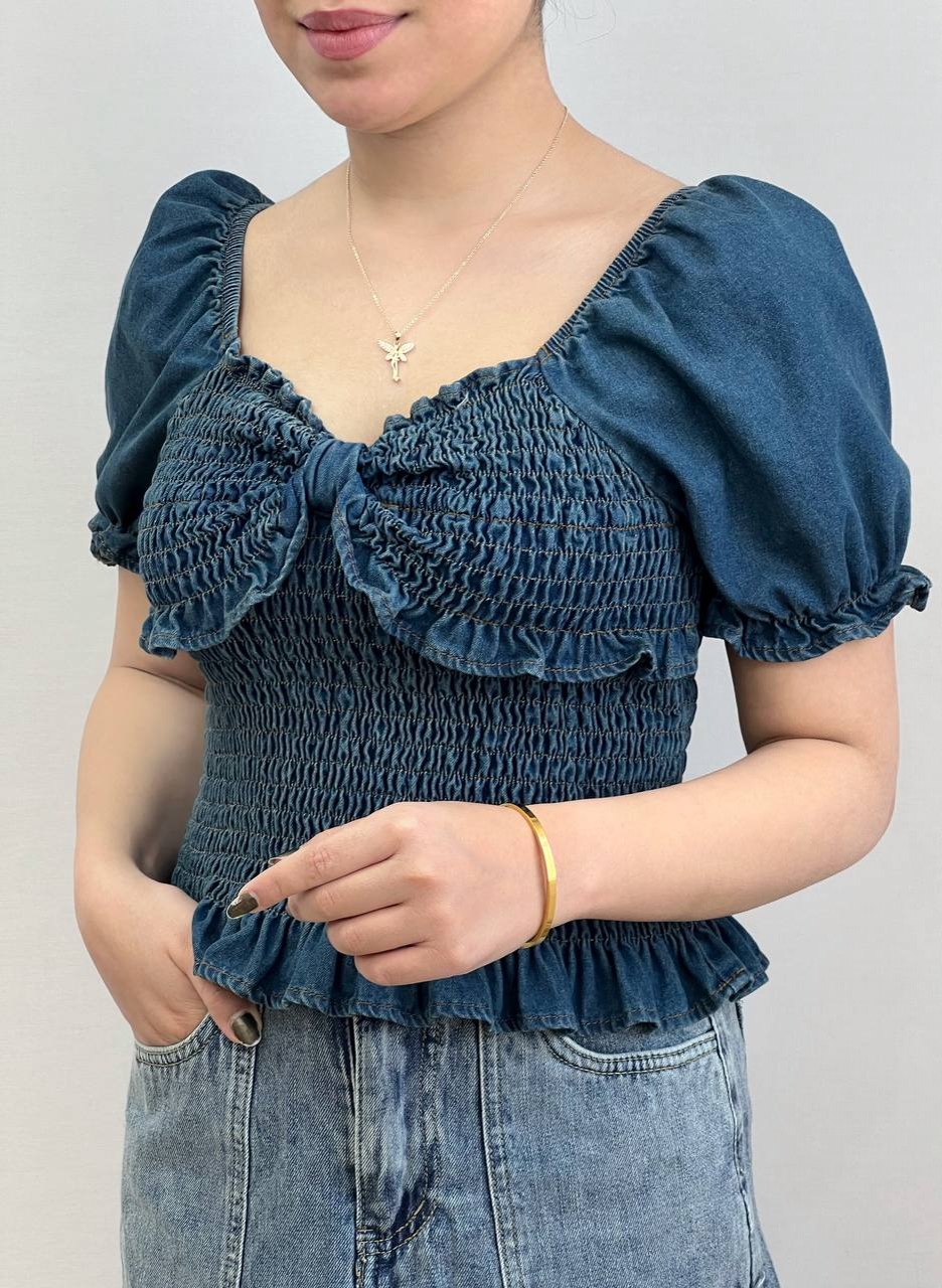 شومیز جین کش ماسوره کد 3662