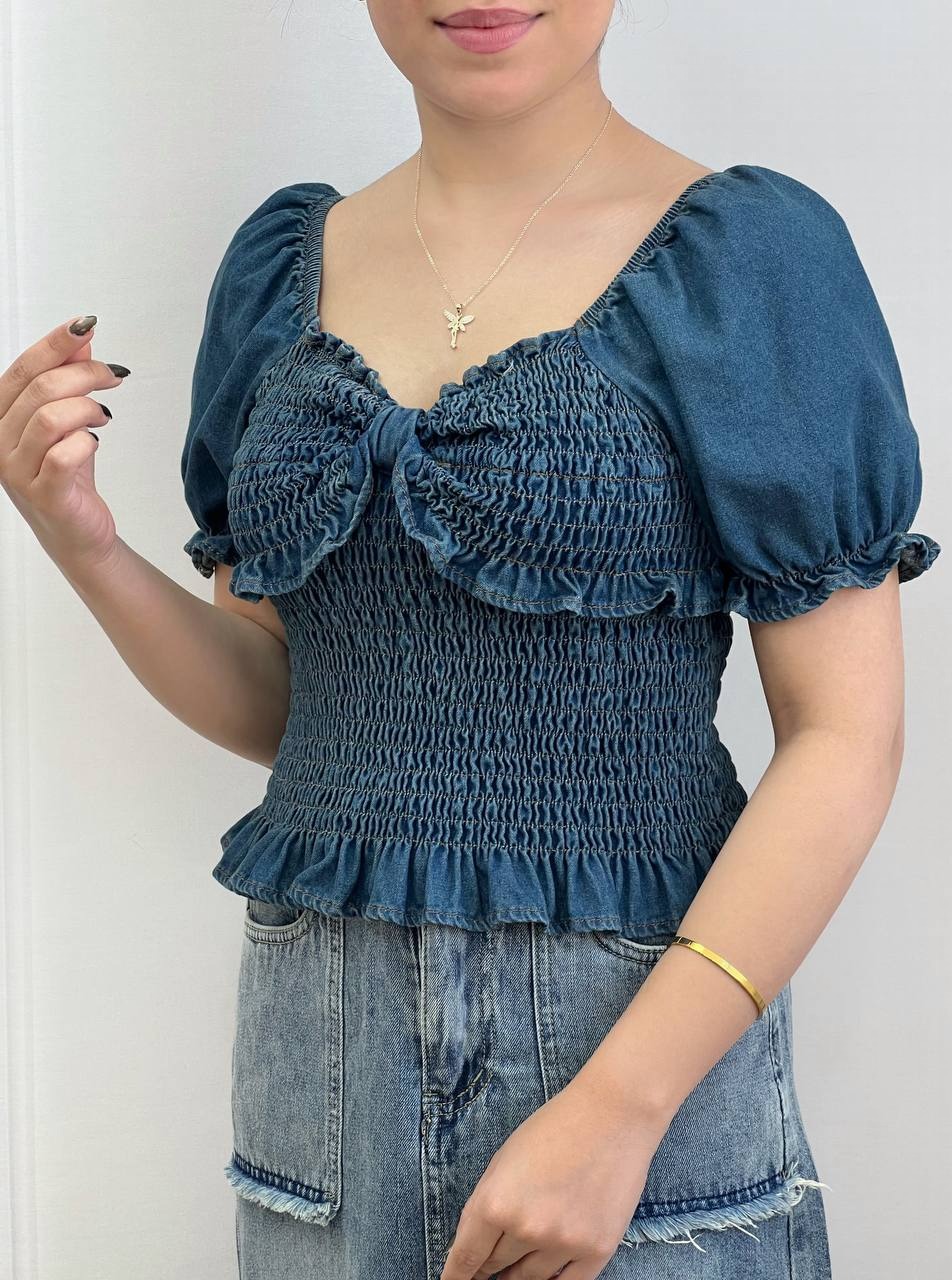 شومیز جین کش ماسوره کد 3662