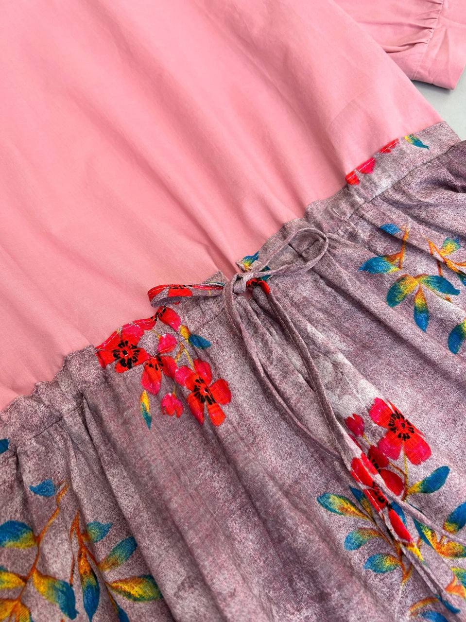 پیراهن نخی کمر گتر کد 3663