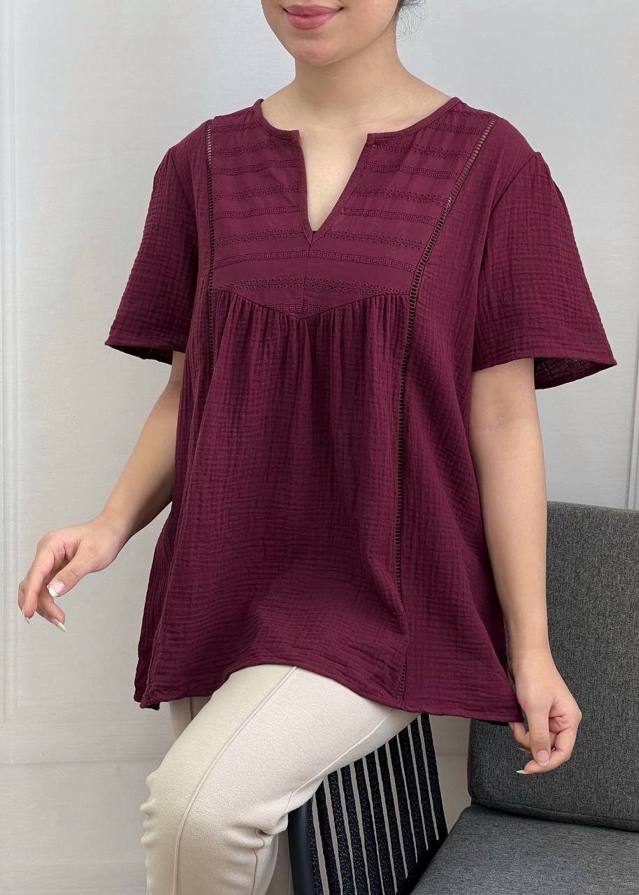 شومیز نخ موسلین وارداتی کد 3666