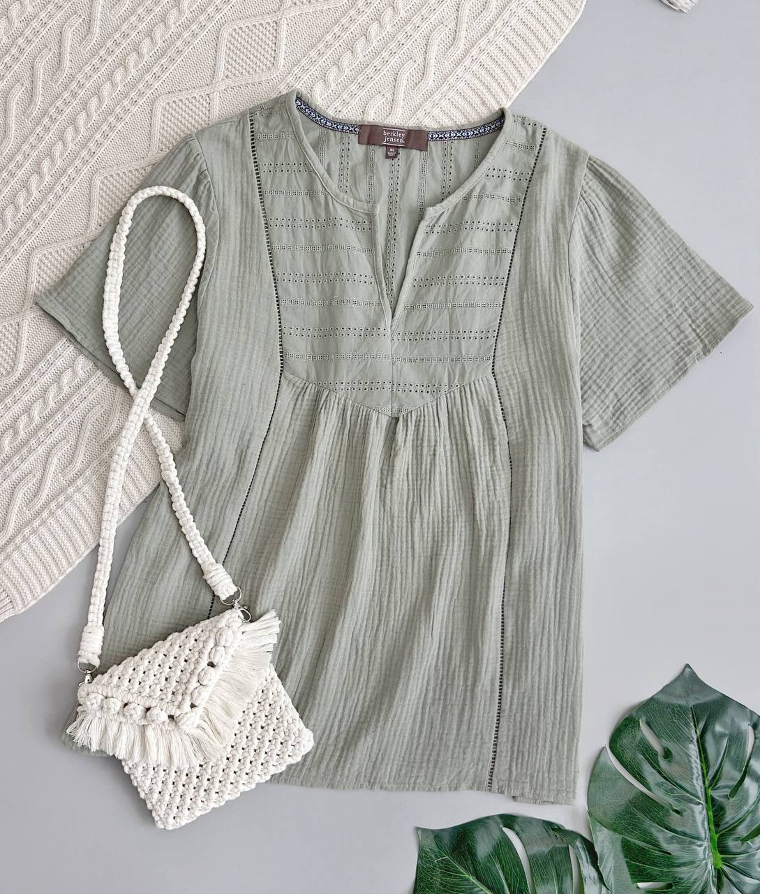 شومیز نخ موسلین وارداتی کد 3666