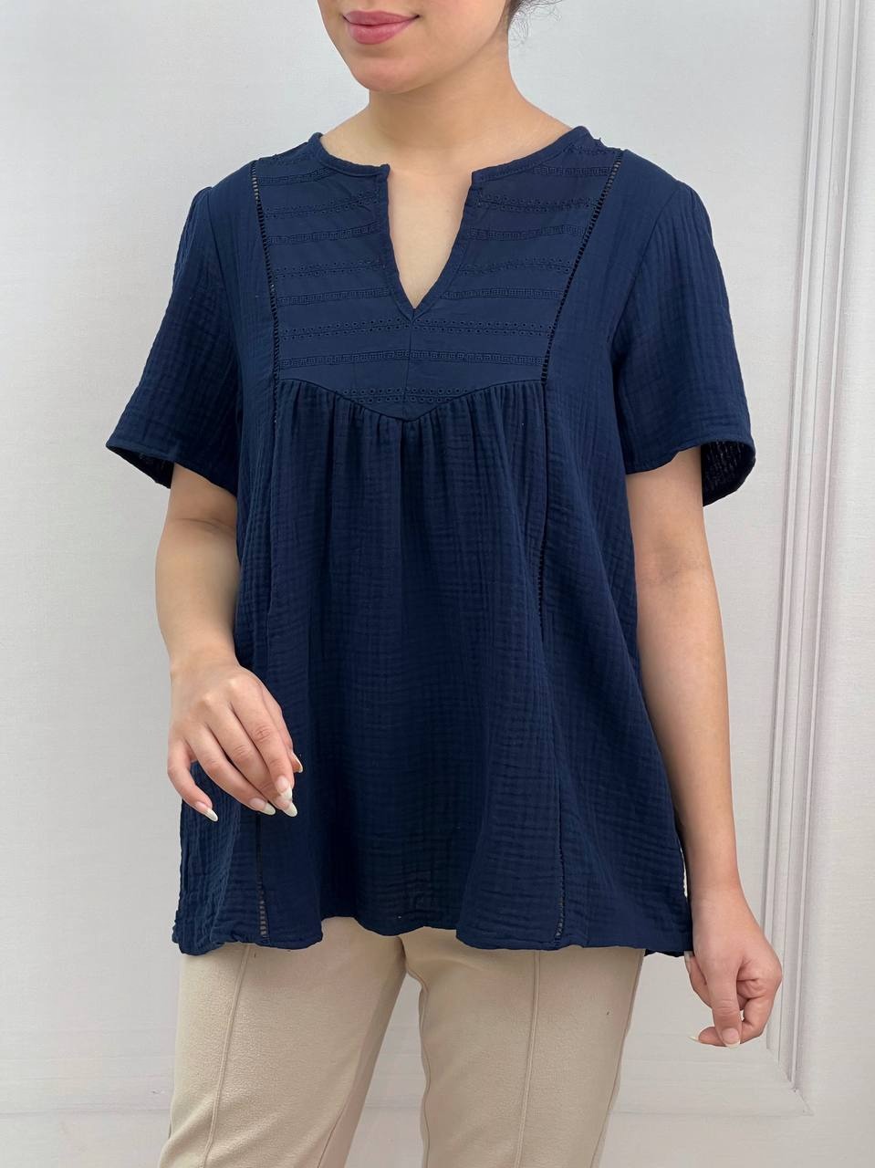 شومیز نخ موسلین وارداتی کد 3666