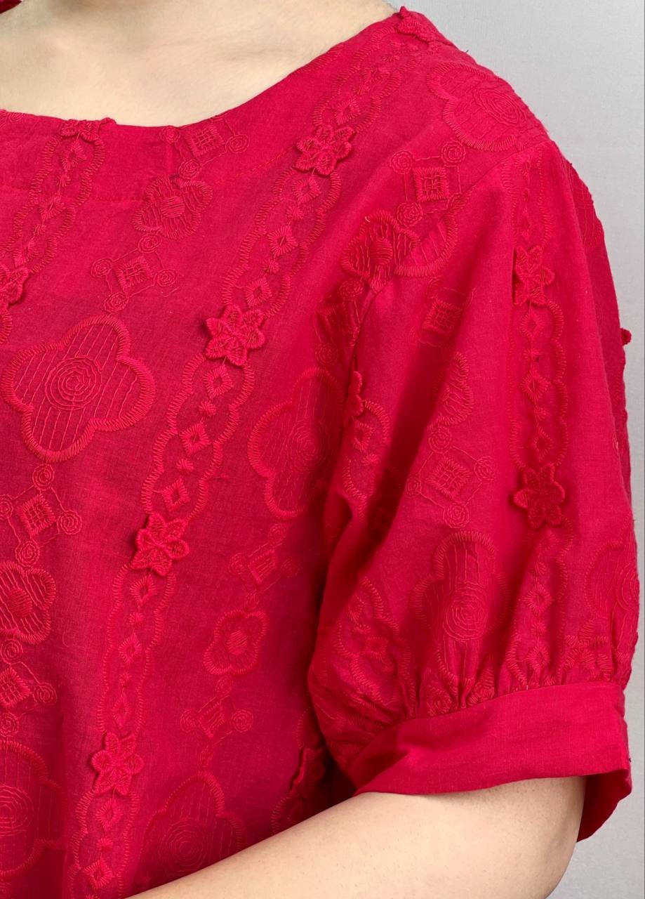 شومیز خامه دوزی گل برجسته کد 3667