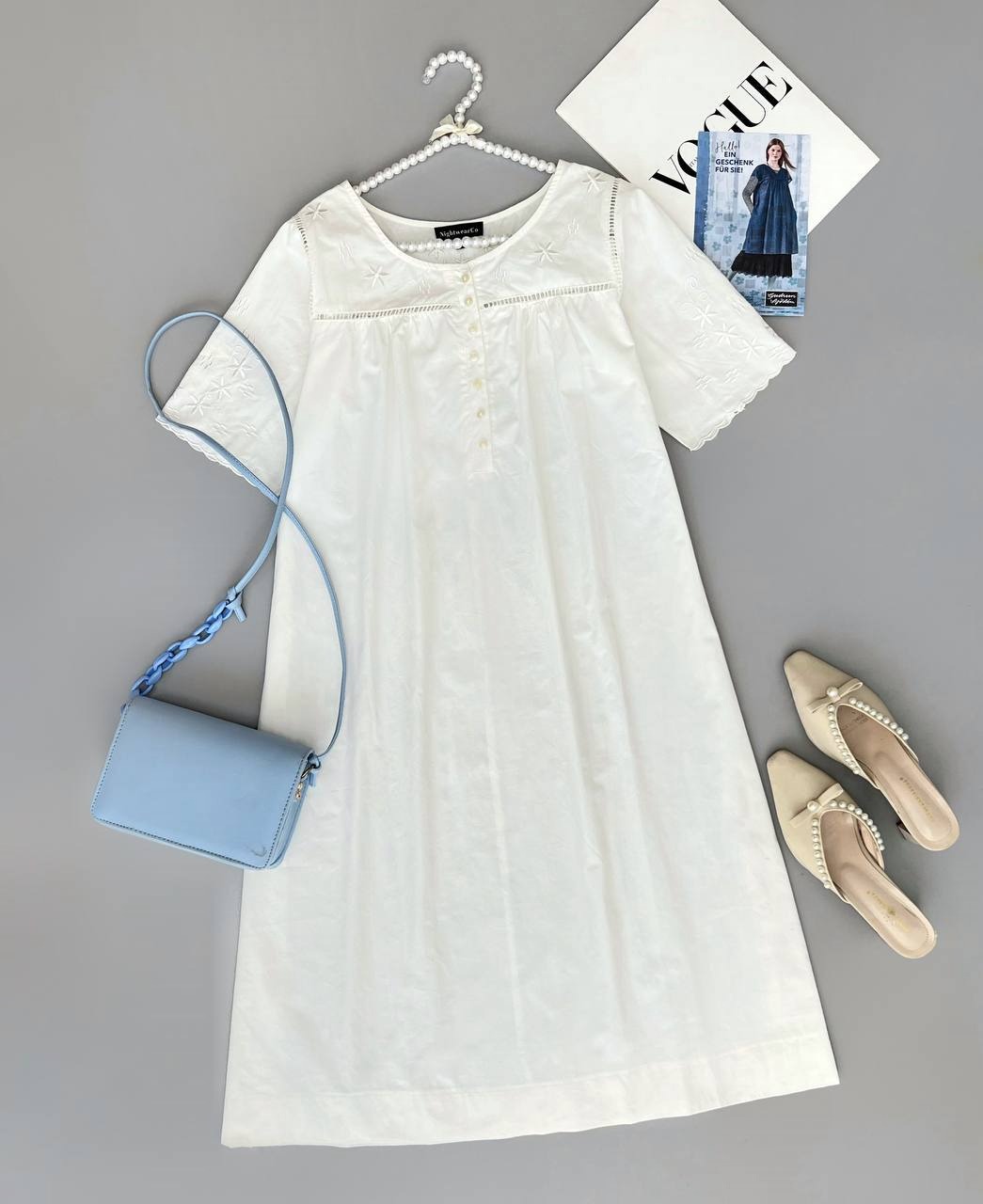 پیراهن گلدوزی تکرنگ کد 3669