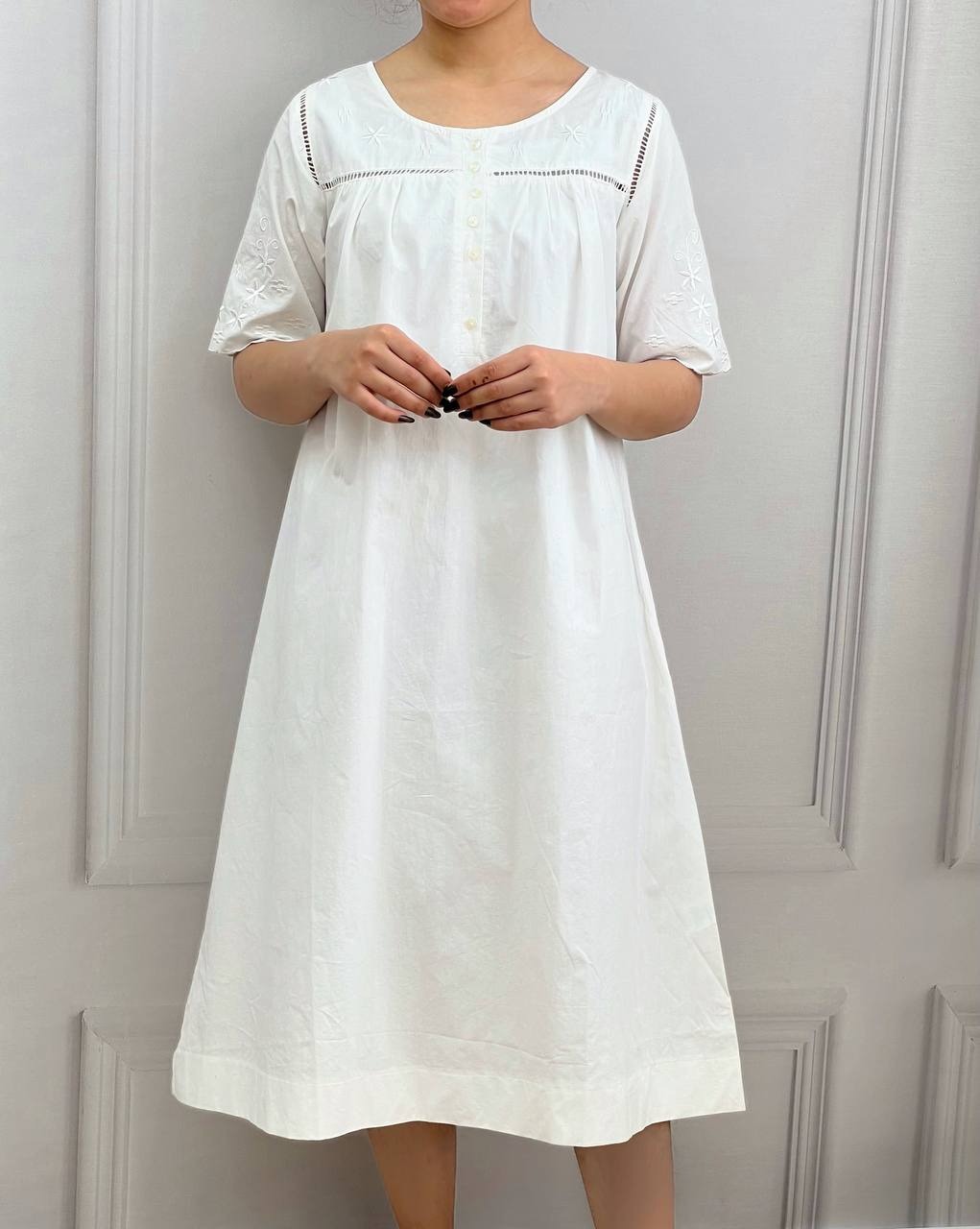 پیراهن گلدوزی تکرنگ کد 3669