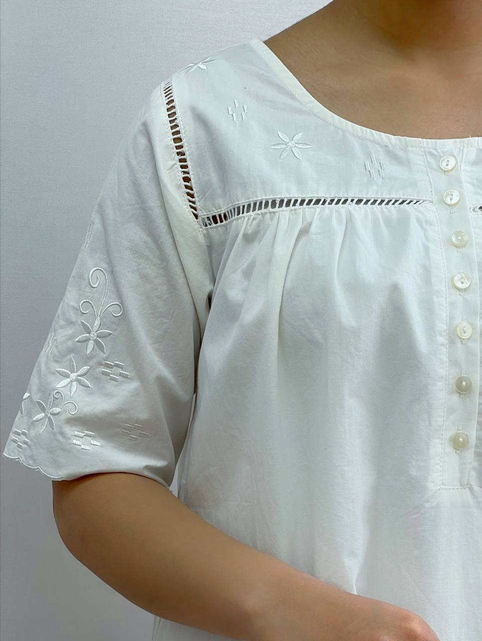 پیراهن گلدوزی تکرنگ کد 3669