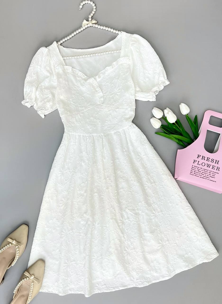 پیراهن ژاکارد گل برجسته کد 3676