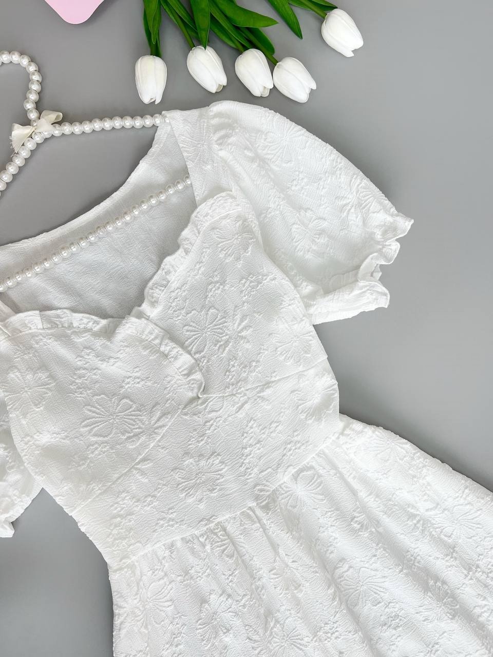 پیراهن ژاکارد گل برجسته کد 3676