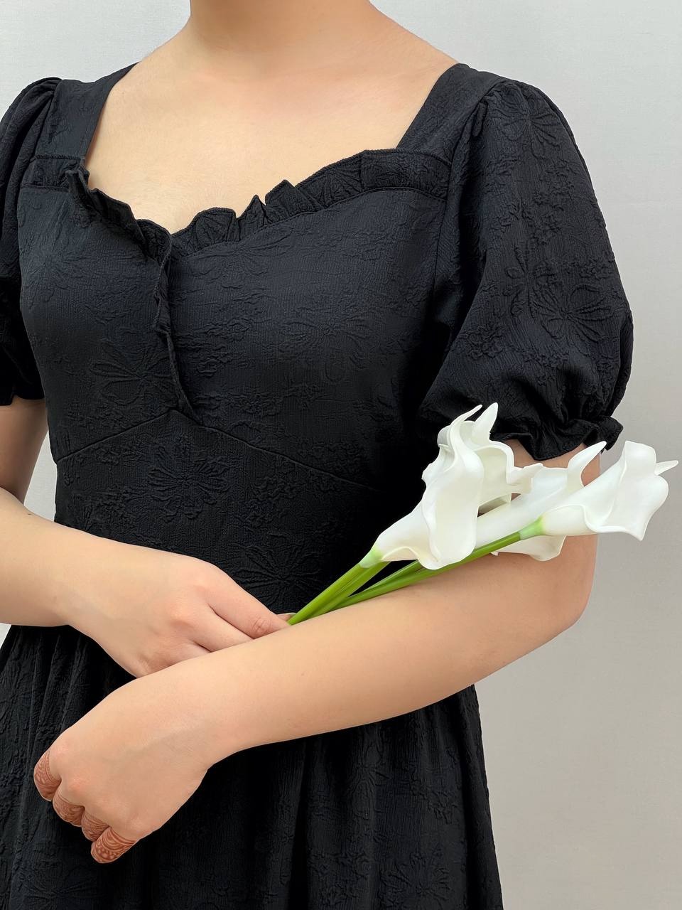 پیراهن ژاکارد گل برجسته کد 3676