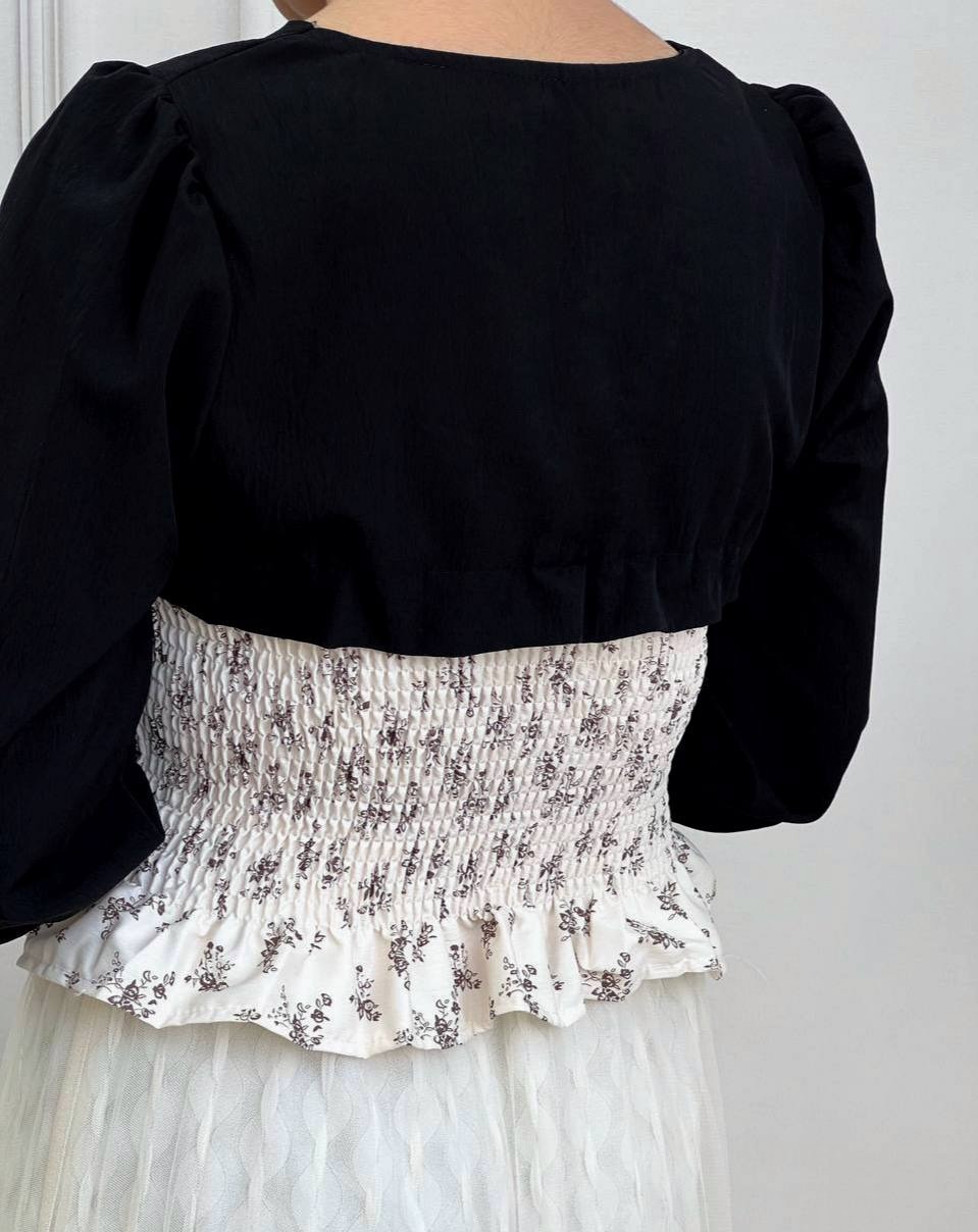 شومیز کش ماسوره گل ریز کد 3678