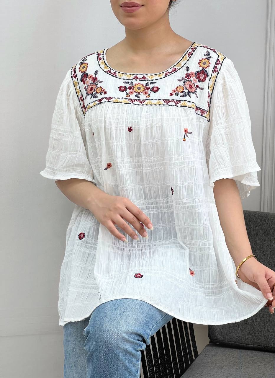 شومیز پلیسه گلدوزی شده کد 3683