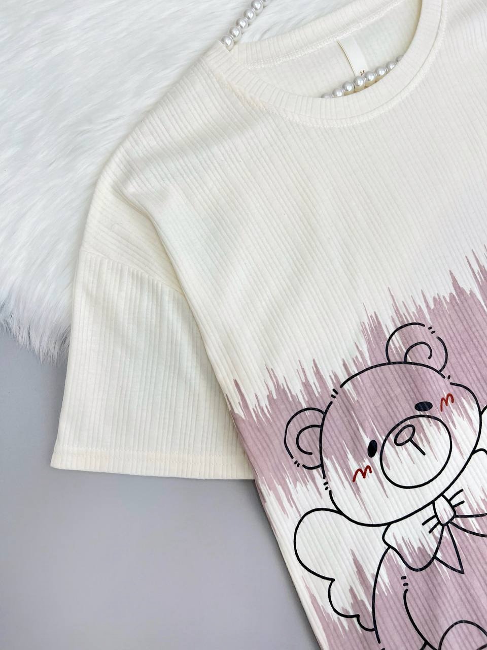 ست بلوز و شلوارک نخ کبریتی کد 3688