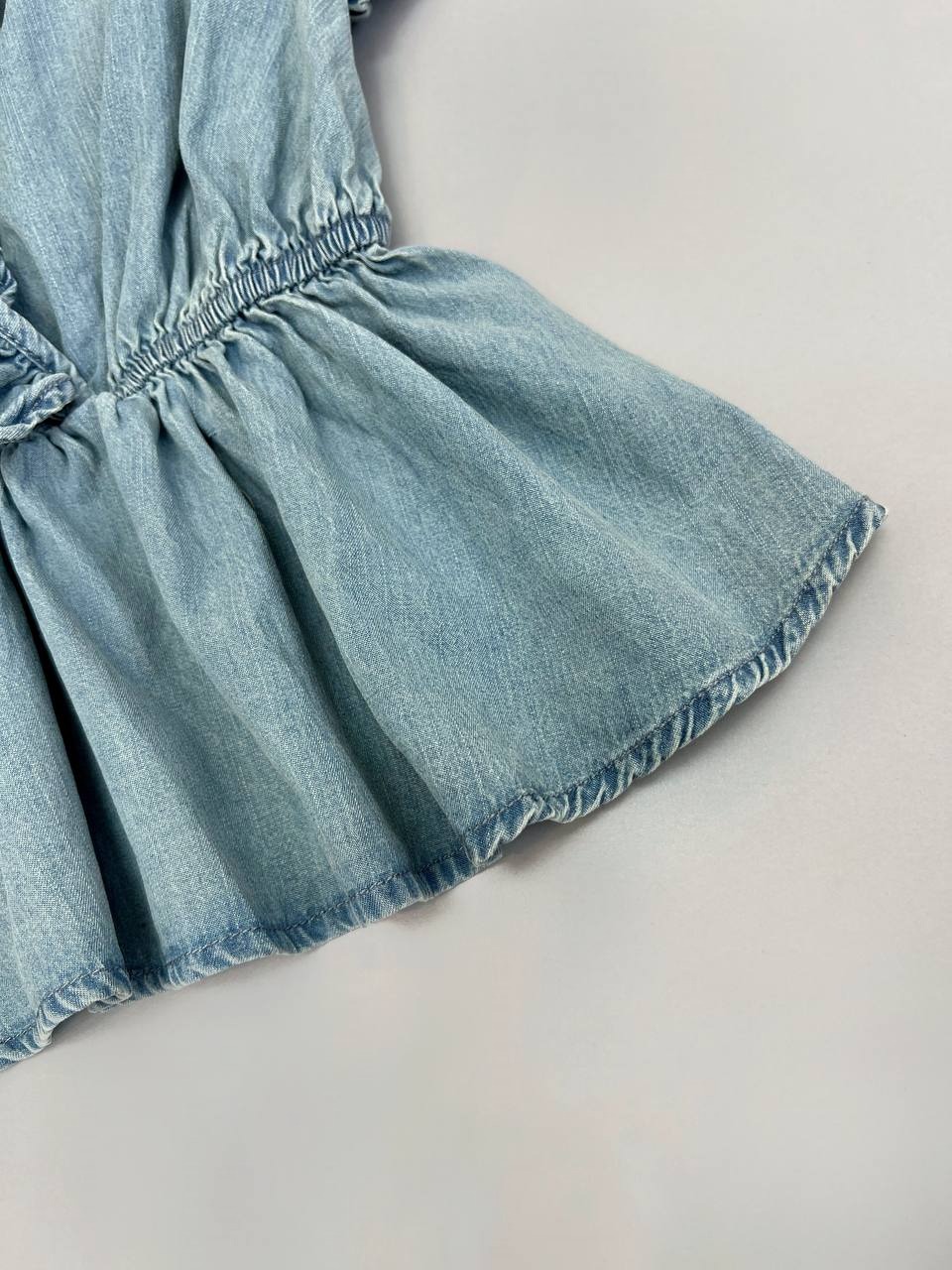 شومیز جین آستین کوتاه کد 3691