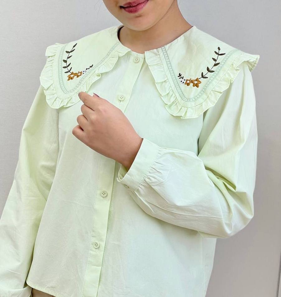 شومیز یقه گلدوزی عروسکی کد 3695