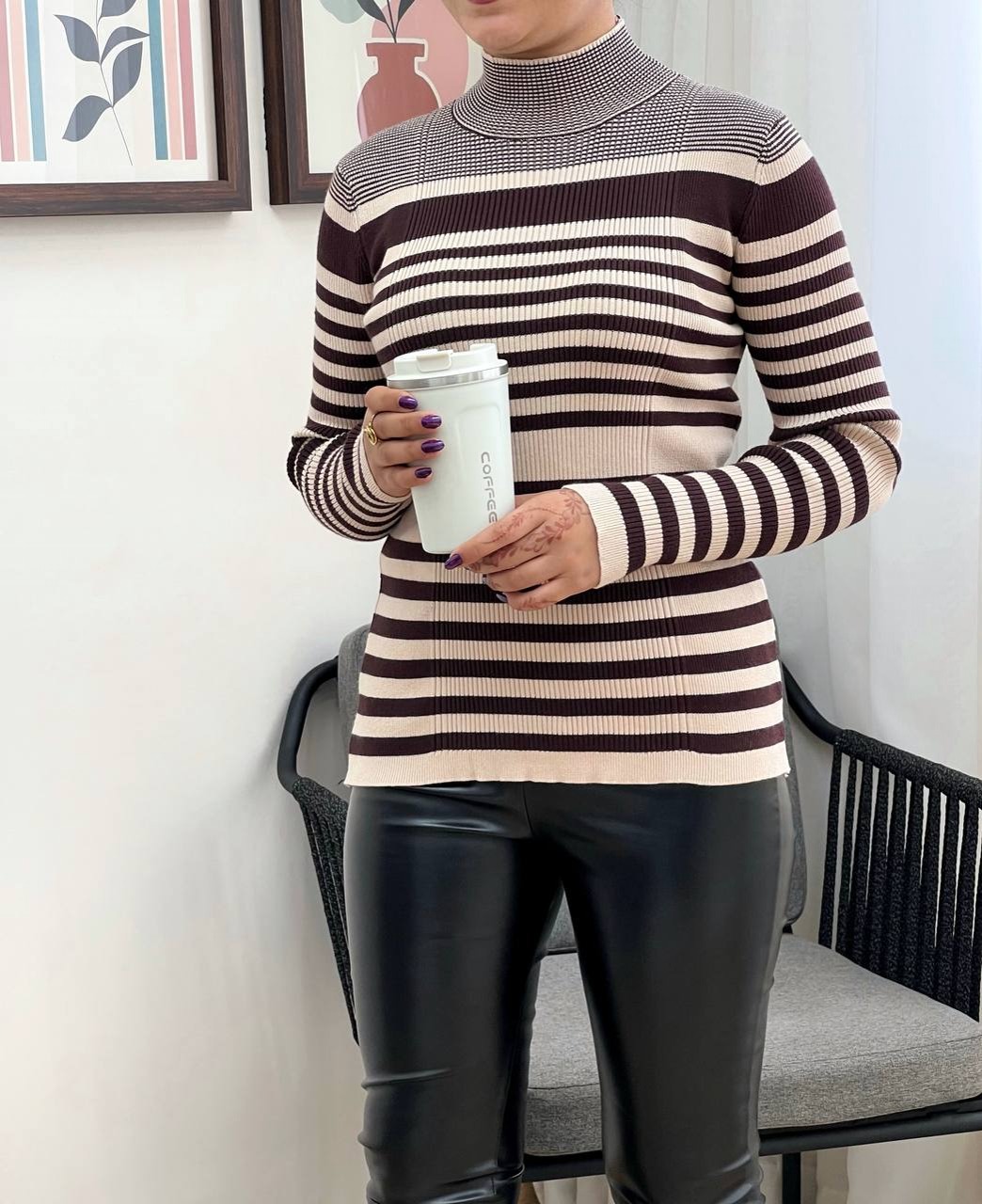 پلیور بافت راه راه مدل 3 کد 3698