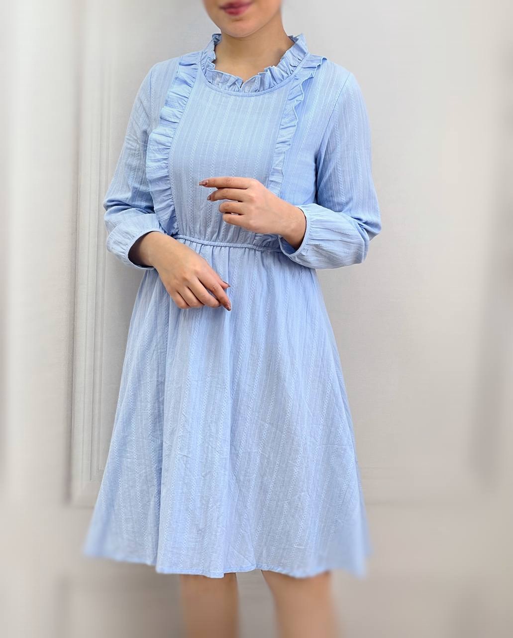 پیراهن لینن نخ گل برجسته کد 3700