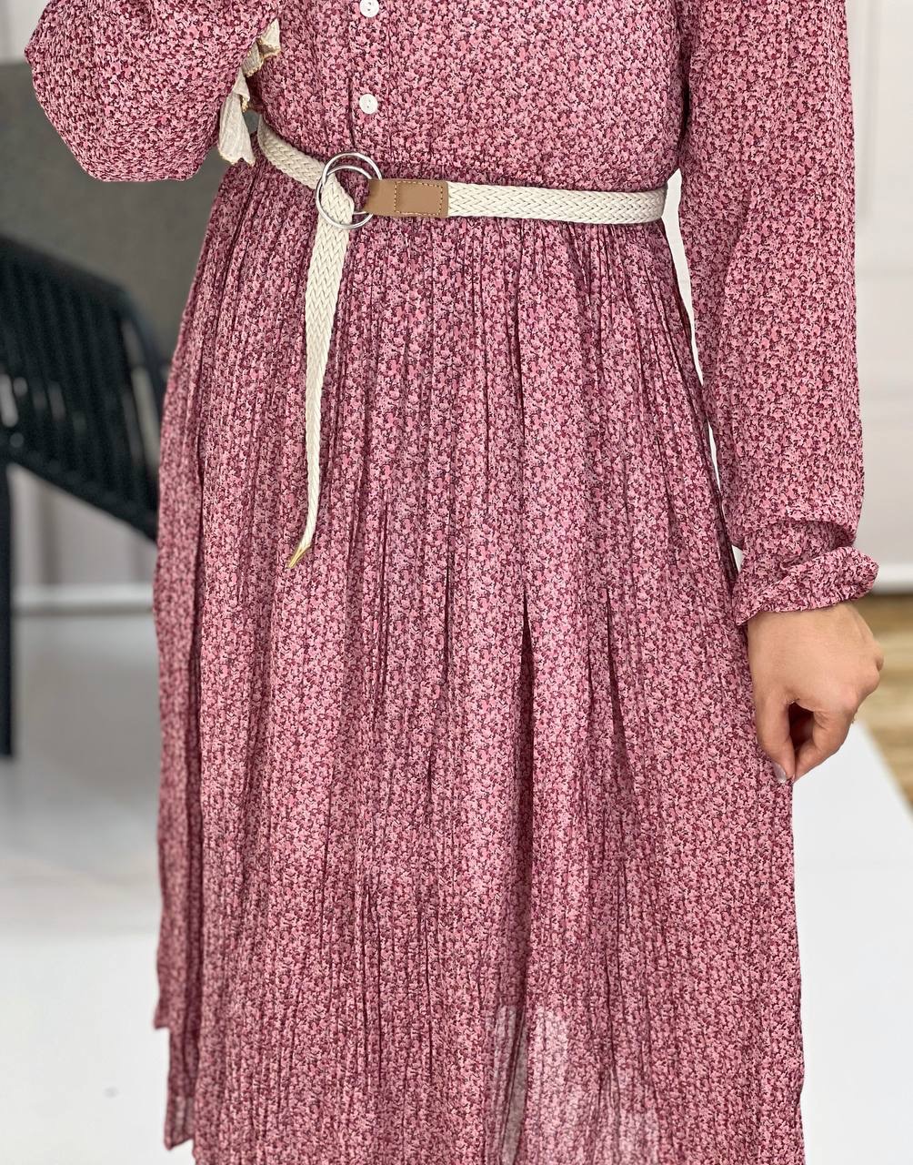 پیراهن حریر پلیسه گل ریز کد 3646