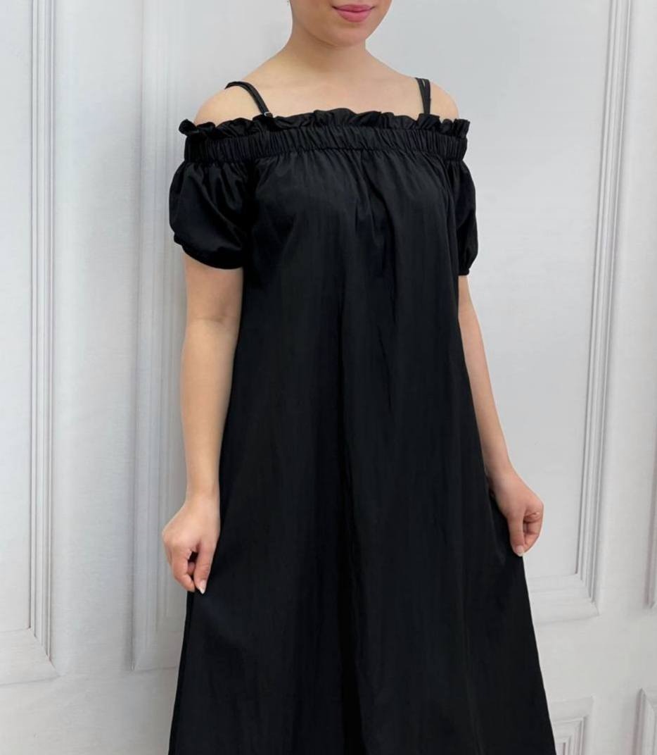 پیراهن سرشانه باز دو رنگ کد 3709