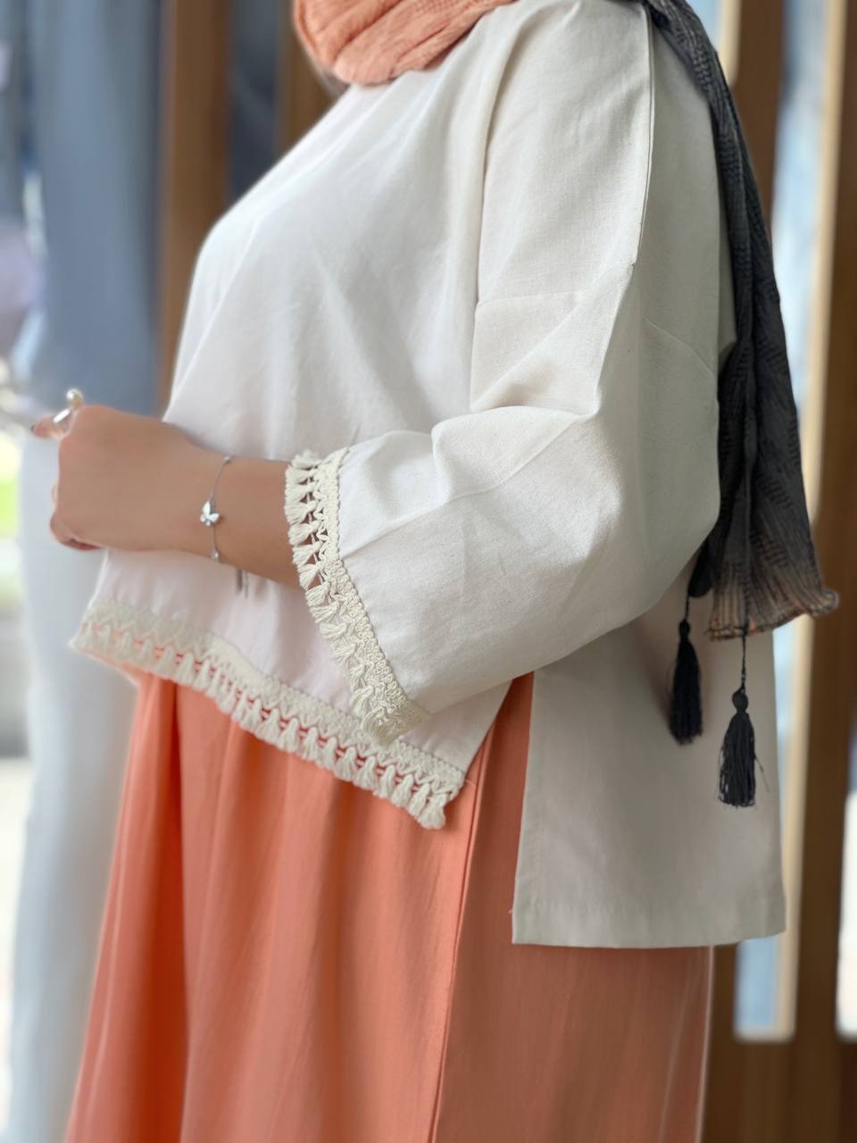 ست شومیز و دامن لینن کد 3713