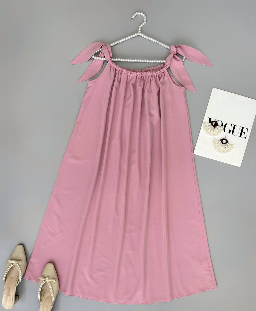 پیراهن کرپ سرشانه پاپیون کد 3714