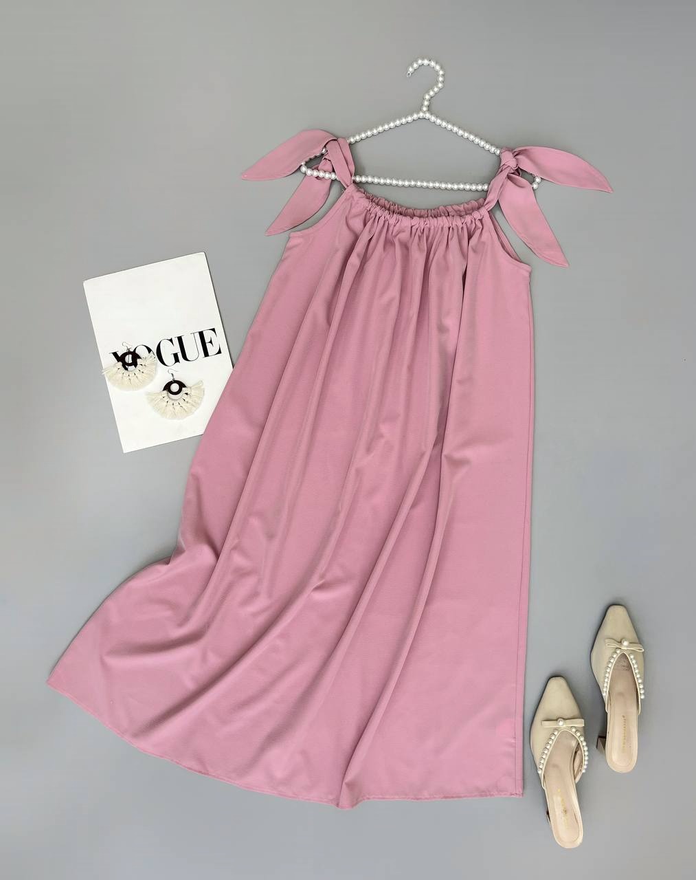 پیراهن کرپ سرشانه پاپیون کد 3714