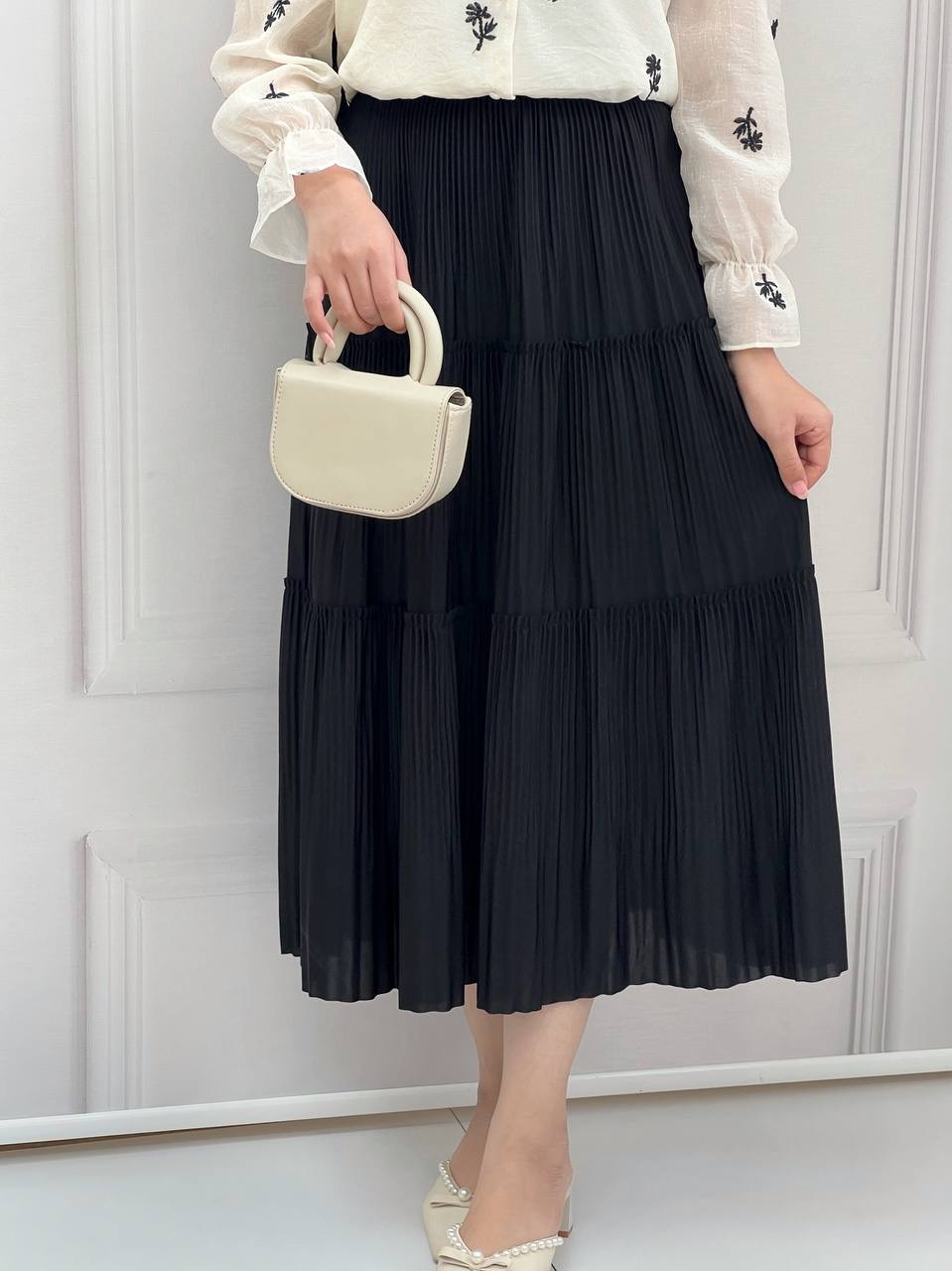 دامن سه چین بلند کد 3718