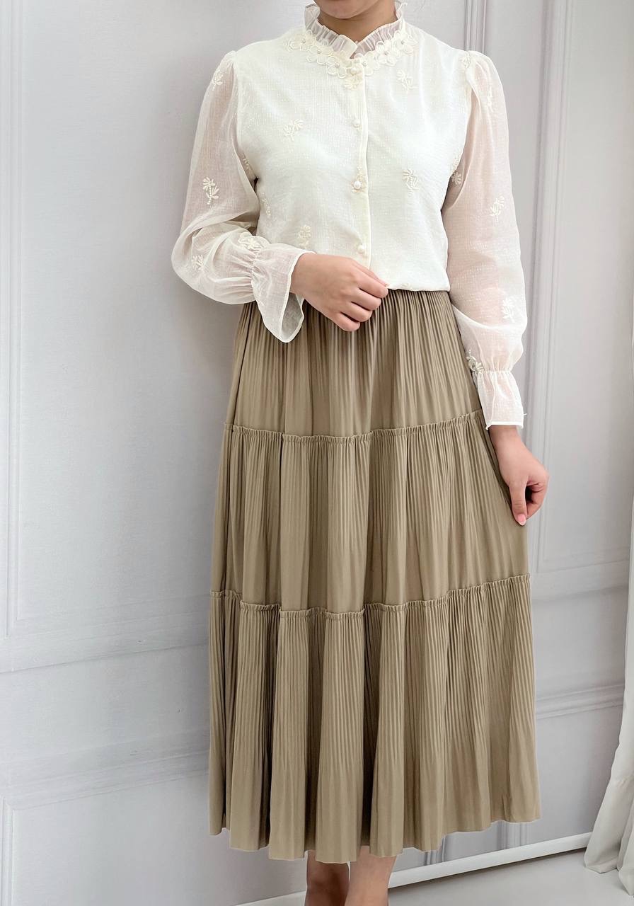 دامن سه چین بلند کد 3718