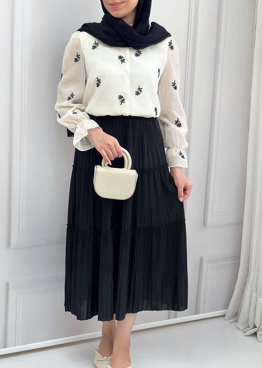 دامن سه چین بلند کد 3718