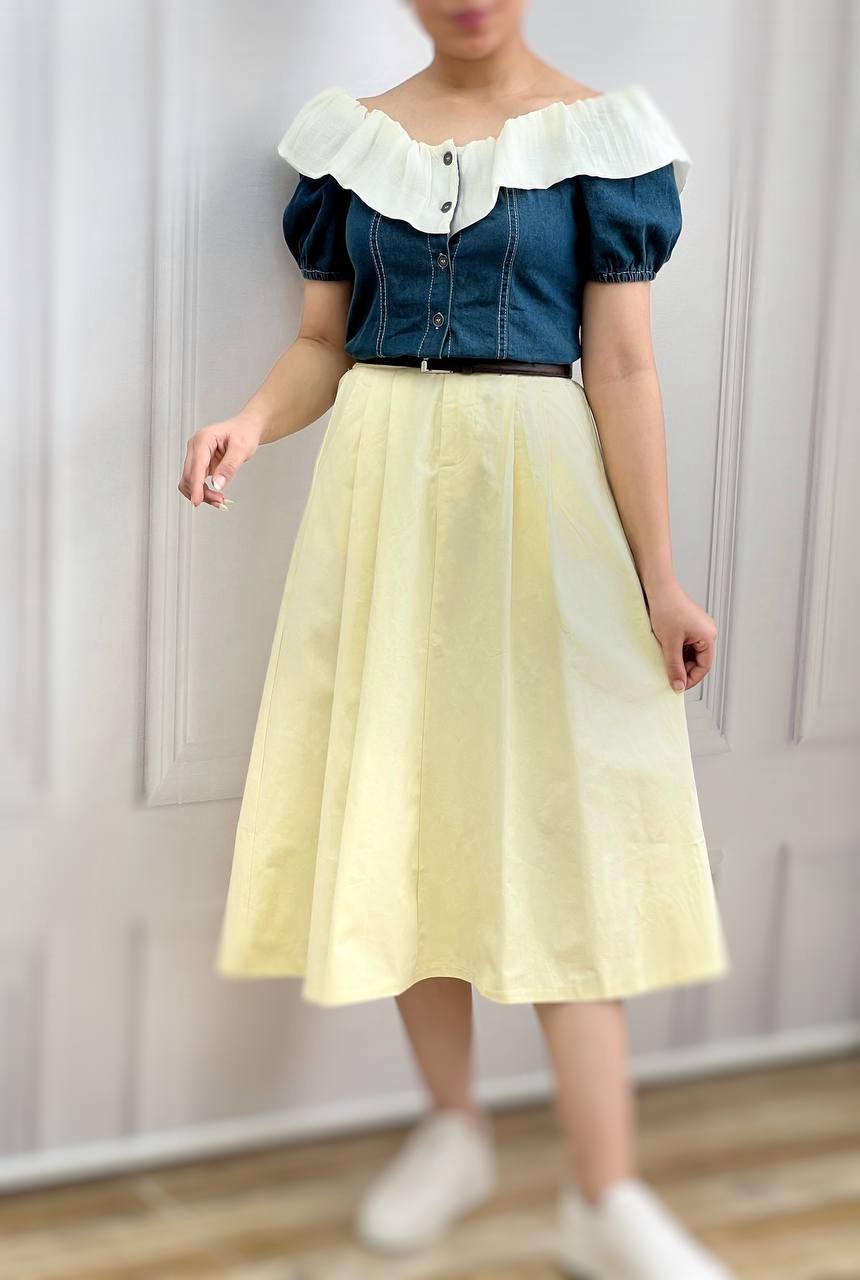 دامن جلو پیلی تک رنگ کد 3719