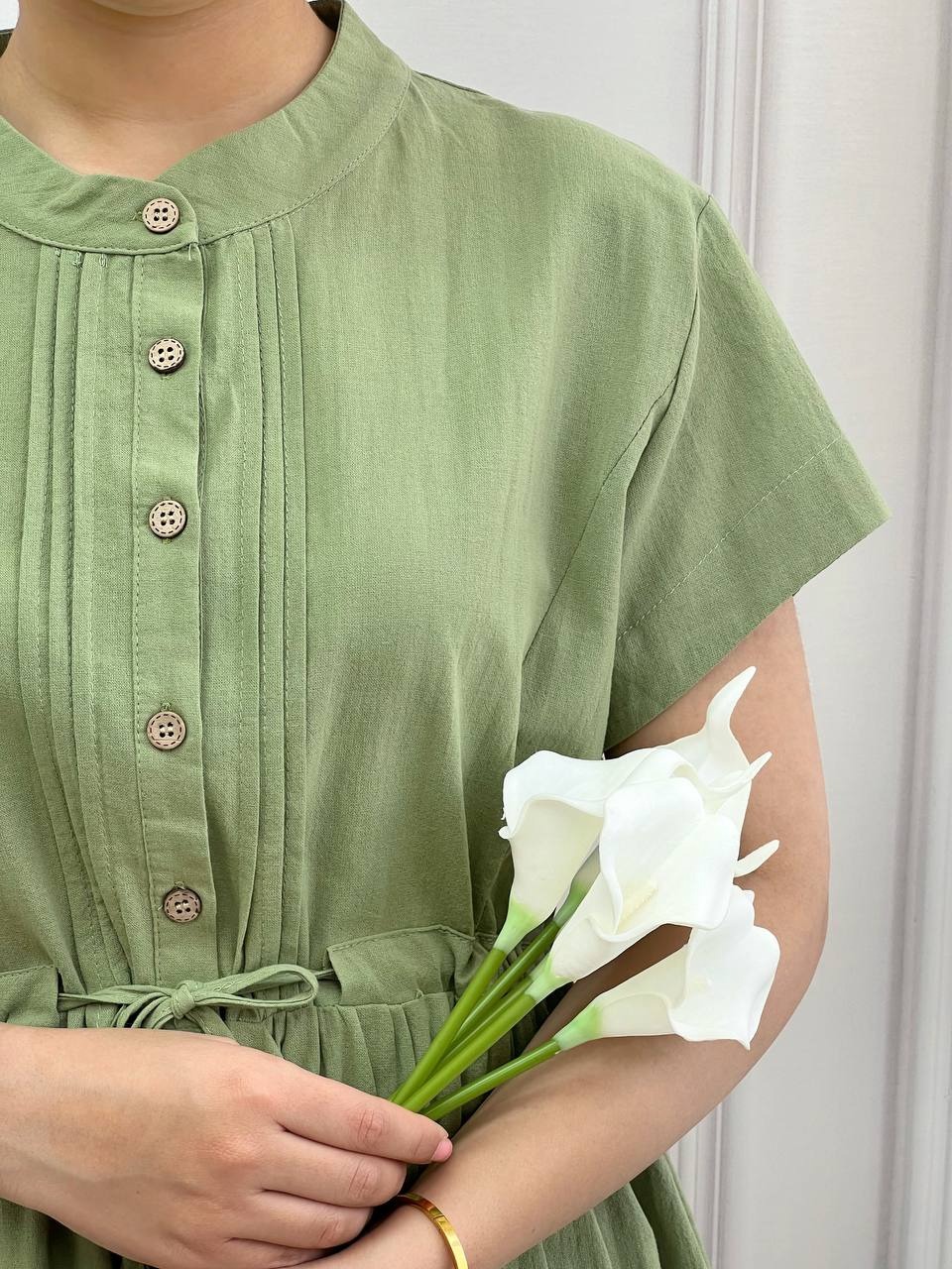 پیراهن جلو دکمه کنف نخ کد 3720