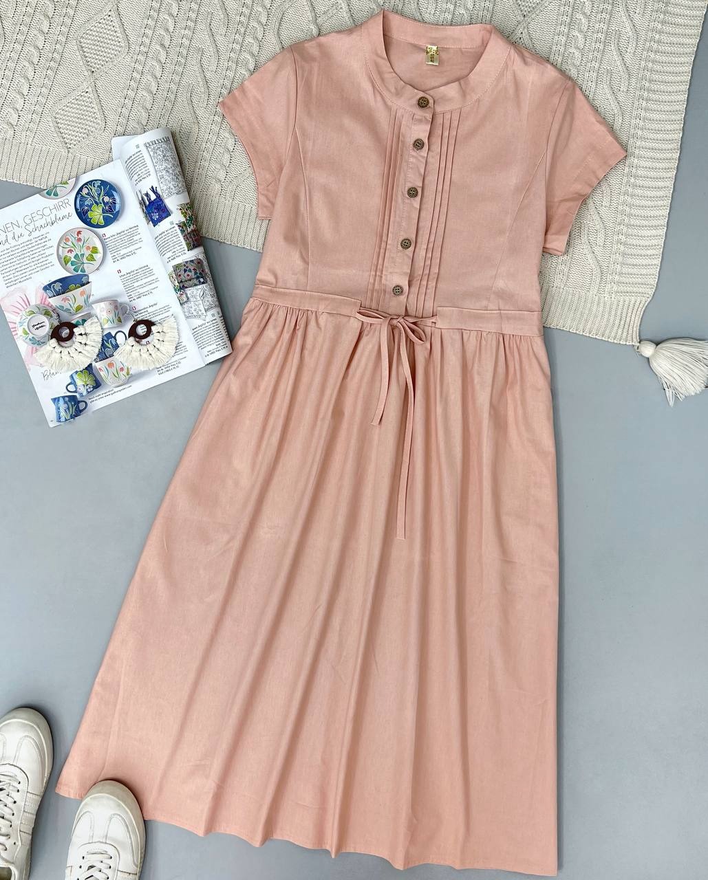 پیراهن جلو دکمه کنف نخ کد 3720