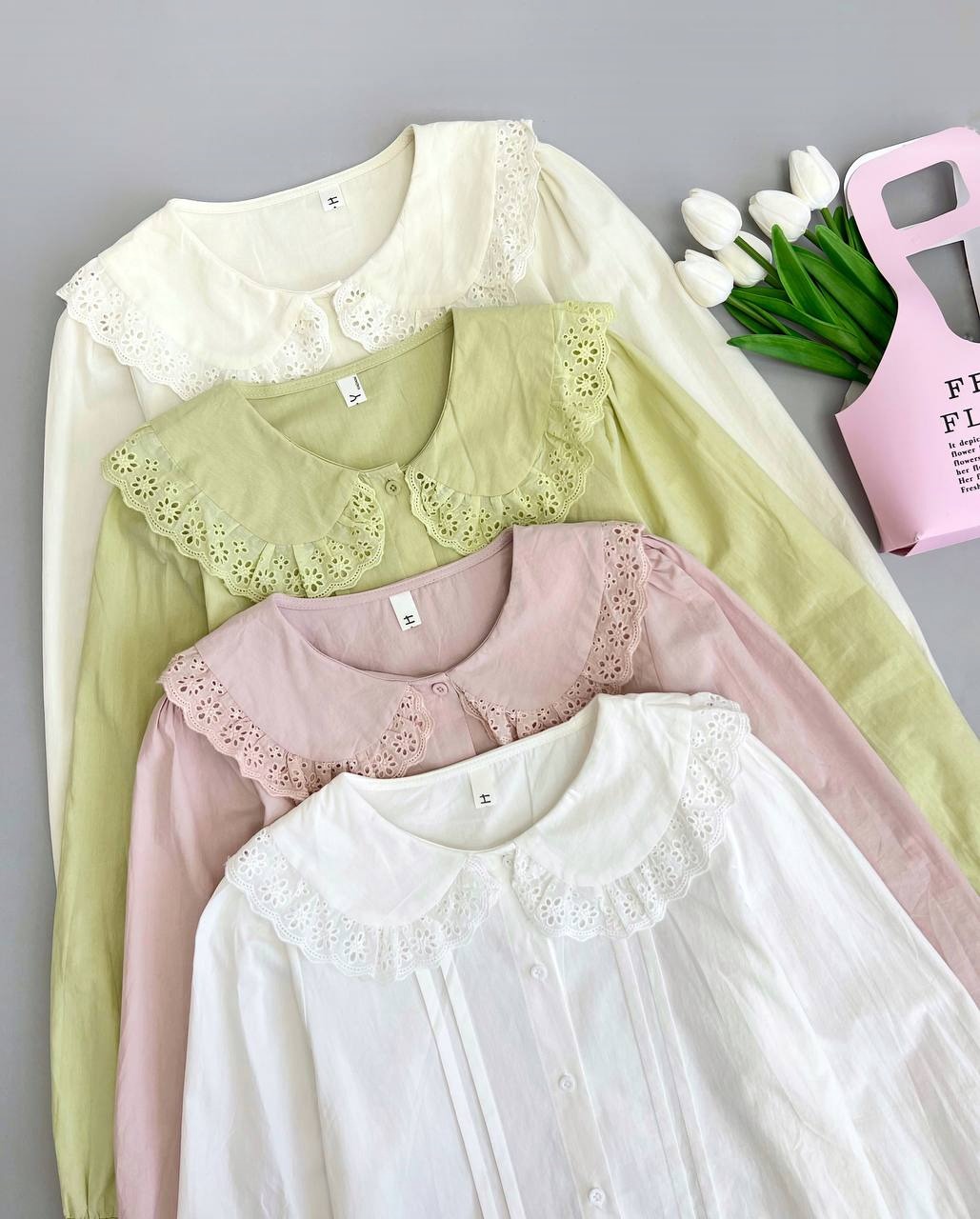 شومیز کتان کاغذی یقه خامه دوزی کد 3722