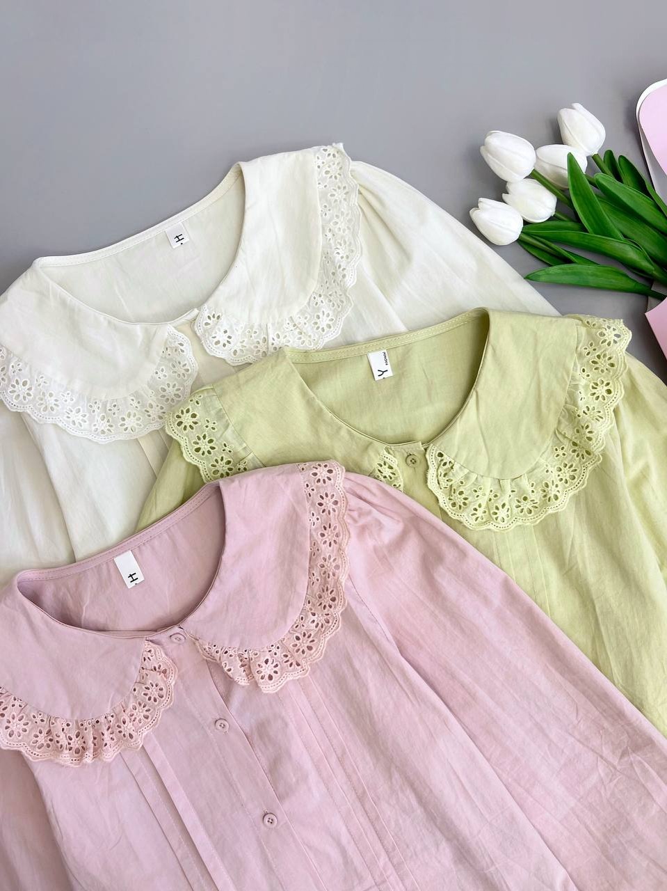 شومیز کتان کاغذی یقه خامه دوزی کد 3722