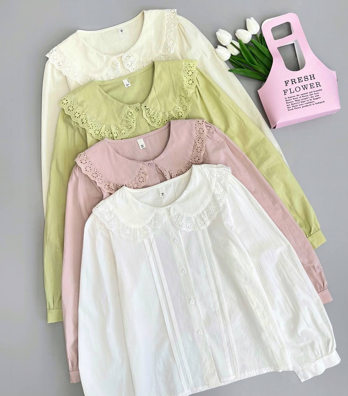 شومیز کتان کاغذی یقه خامه دوزی کد 3722