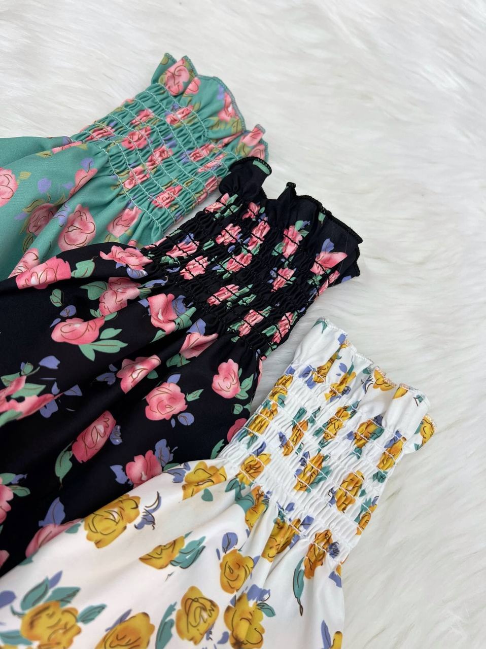 شومیز یقه قایقی گلدار کد 3723