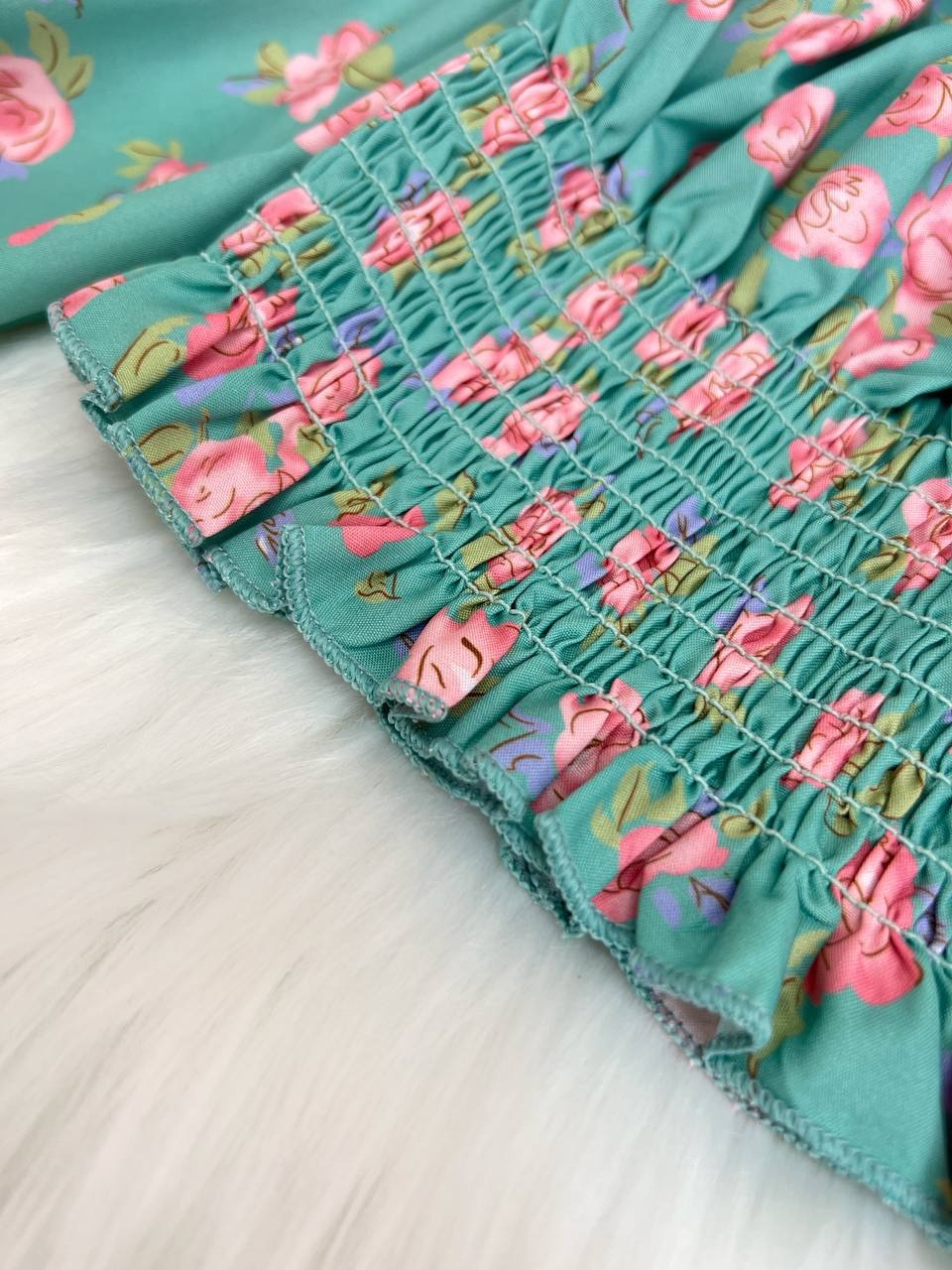 شومیز یقه قایقی گلدار کد 3723