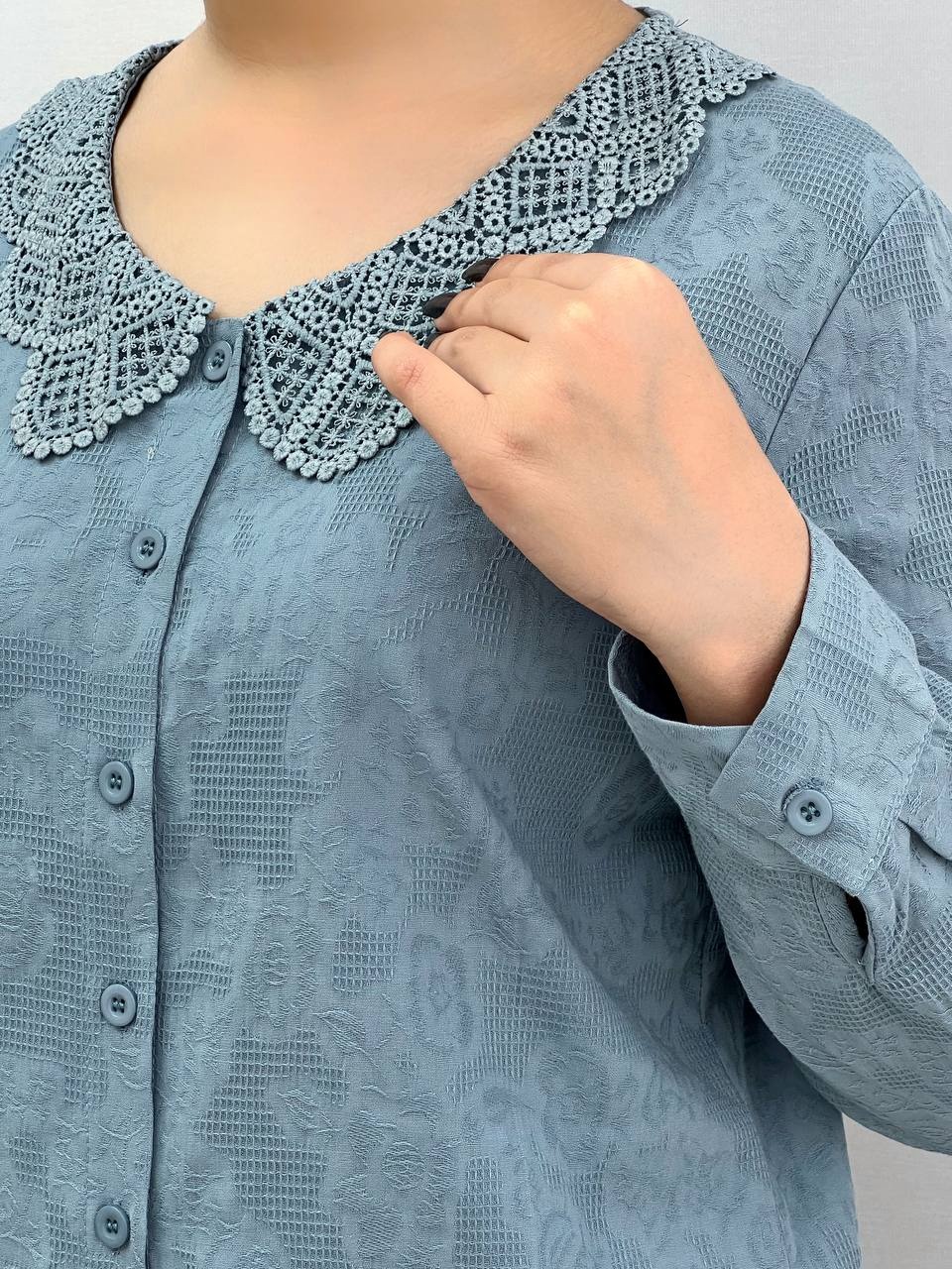 شومیز گل برجسته دو رنگ کد 3725