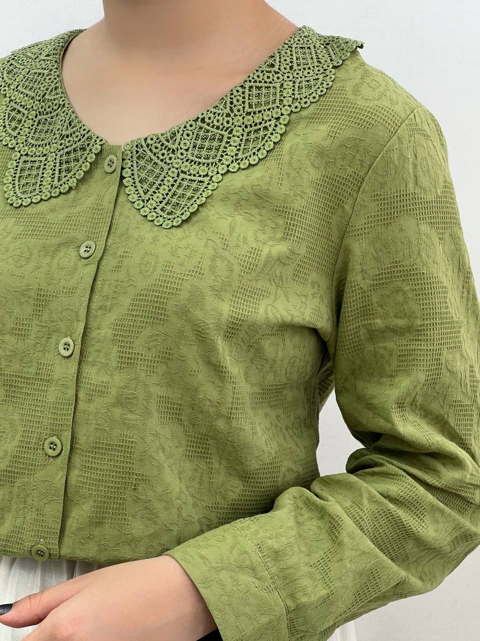 شومیز گل برجسته دو رنگ کد 3725