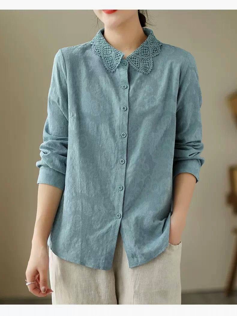 شومیز گل برجسته دو رنگ کد 3725