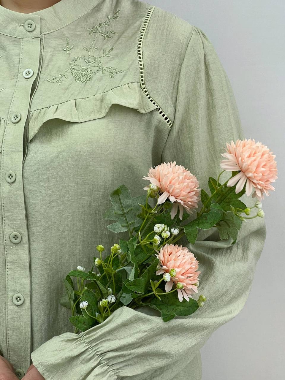 شومیز نخ گلدوزی شده وارداتی کد 3726