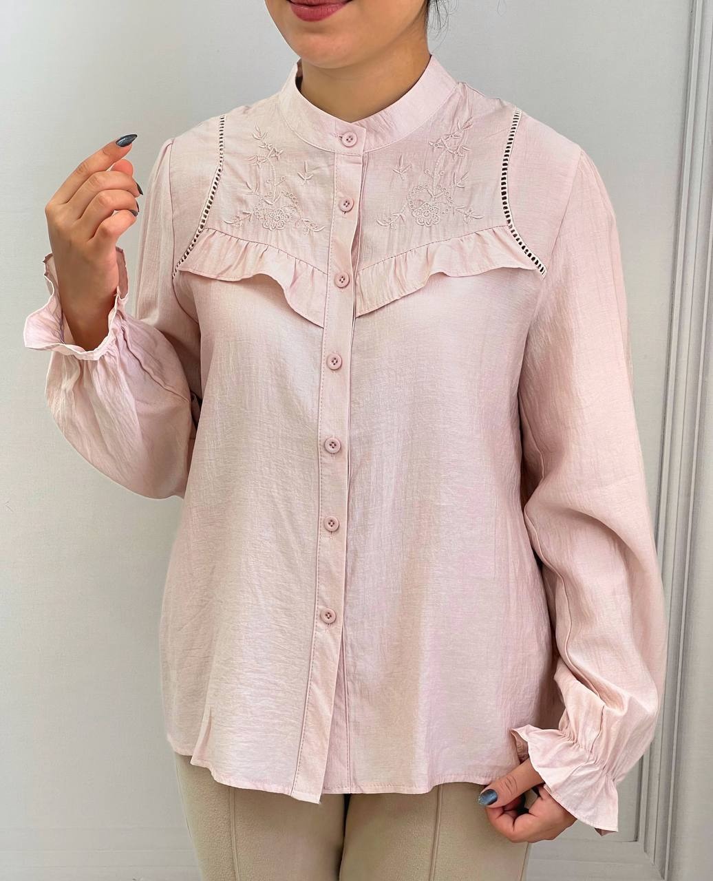 شومیز نخ گلدوزی شده وارداتی کد 3726