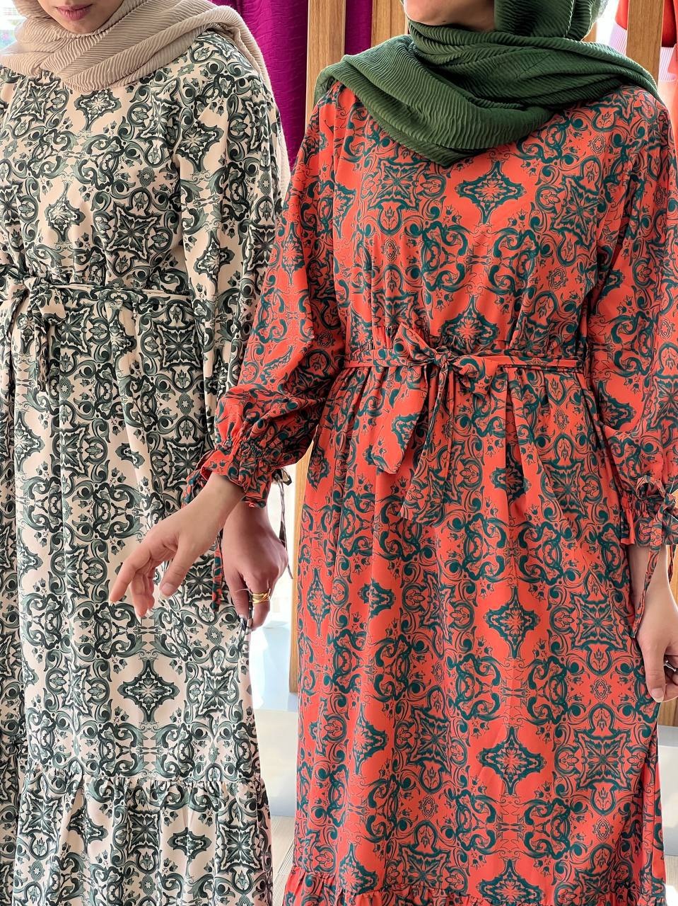 پیراهن دو چین کرپ کد 3728