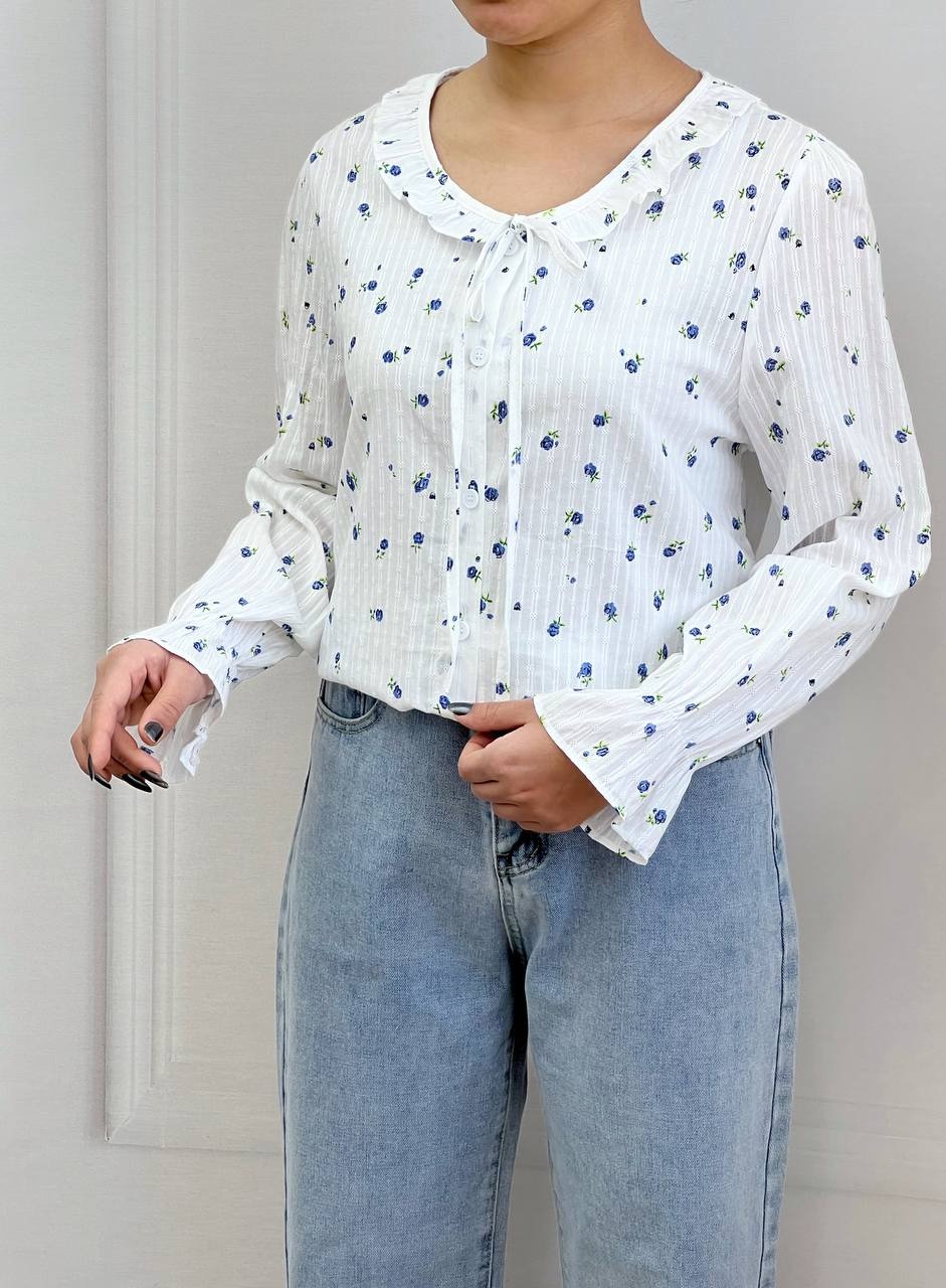 شومیز خامه دوزی گل ریز کد 3729