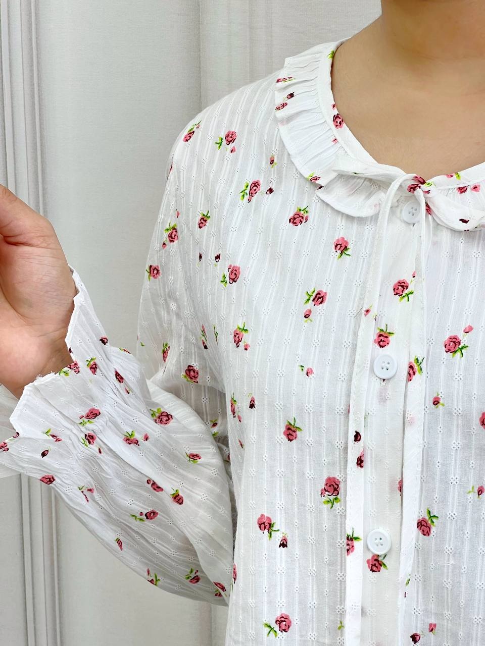 شومیز خامه دوزی گل ریز کد 3729