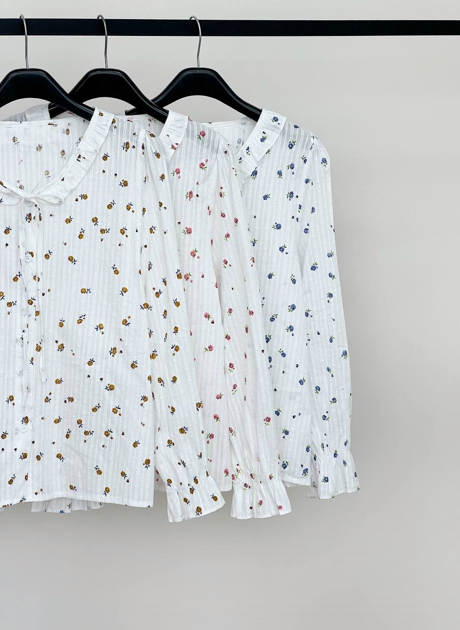 شومیز خامه دوزی گل ریز کد 3729